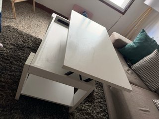 Mesa de centro blanca de madera