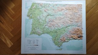 Mapa relieve Península Ibérica, Baleares, Canarias