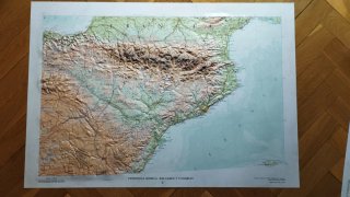 Mapa relieve Península Ibérica, Baleares, Canarias