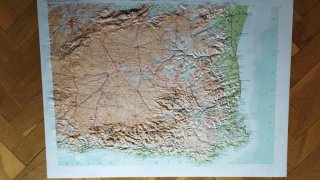 Mapa relieve Península Ibérica, Baleares, Canarias