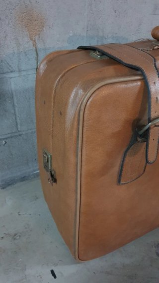 Maleta Vintage Cuero Marrón Decoración