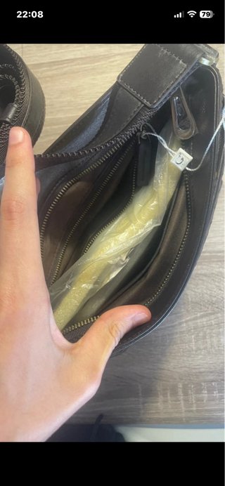 Borsa tracolla vera pelle uomo nera