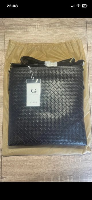 Borsa tracolla vera pelle uomo nera
