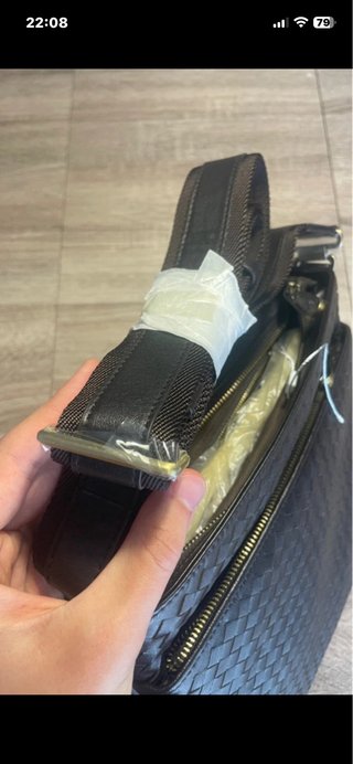 Borsa tracolla vera pelle uomo nera