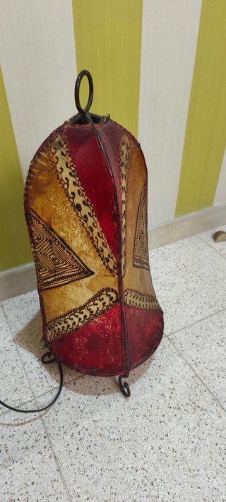 Lámpara Marroquí Artesanal Piel y Forja 60cm