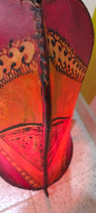 Lámpara Marroquí Artesanal Piel y Forja 60cm