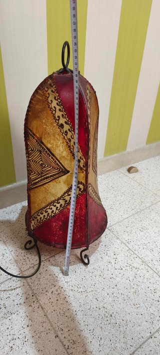 Lámpara Marroquí Artesanal Piel y Forja 60cm