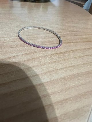 Bracciale tennis con pietre rosa