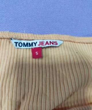 Top corto donna Tommy Jeans taglia S albicocca