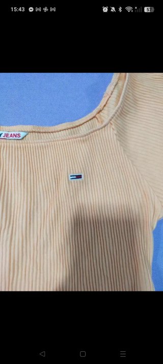 Top corto donna Tommy Jeans taglia S albicocca