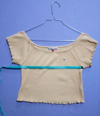 Top corto donna Tommy Jeans taglia S albicocca