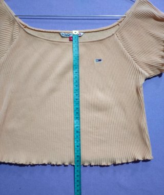 Top corto donna Tommy Jeans taglia S albicocca