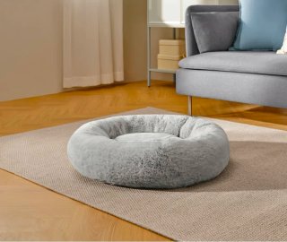 Cama para perro/gato suave gris