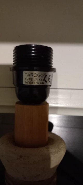 Lampada da tavolo vintage pietra e legno