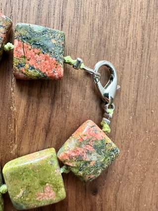 Collar Unakita Natural Piedras Cuadradas