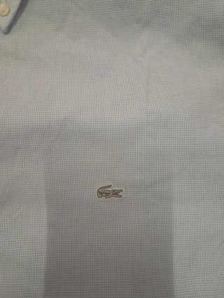 Camisa Lacoste manga larga azul