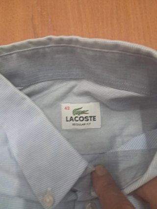 Camisa Lacoste manga larga azul