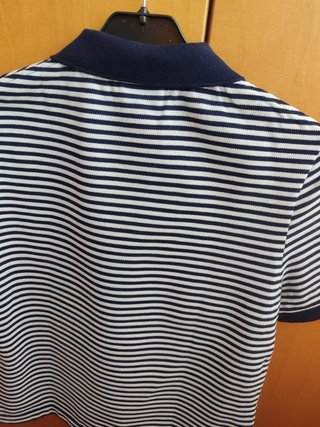 Polo Lacoste Rayas Azul Blanco Talla 40