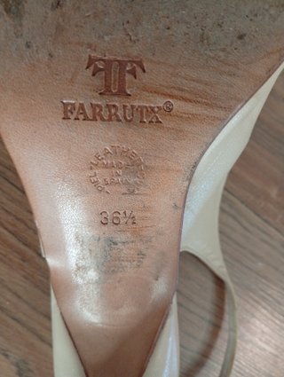 Zapatos Farrutx Piel Beige T 36.5 Made in Spain
