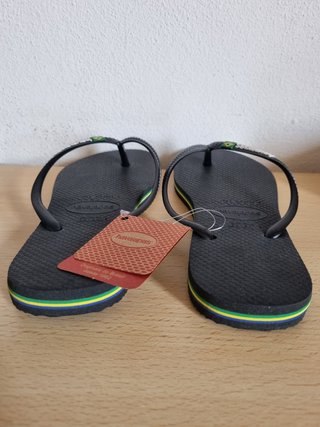 Havaianas Slim Brasil Logo, Black, Donna, 35/36