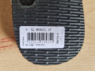 Havaianas Slim Brasil Logo, Black, Donna, 35/36