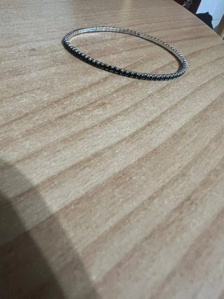 Bracciale tennis con pietre nere