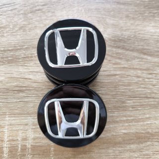 TAPABUJES HONDA 69mm NEGRO BRILLO Y EMBLEMA CROMO