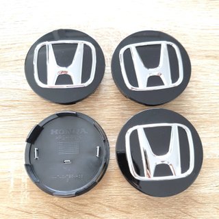 TAPABUJES HONDA 69mm NEGRO BRILLO Y EMBLEMA CROMO