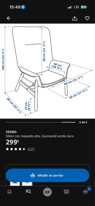 Sillón de tela IKEA