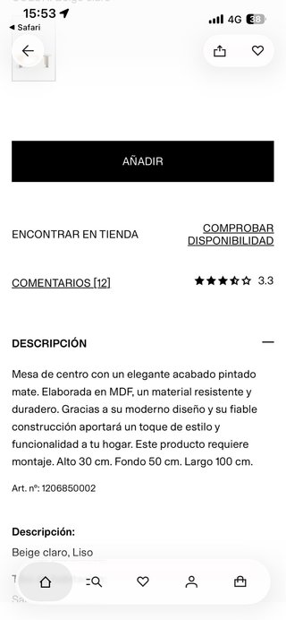 Mesa ovalada H&M blanca MDF