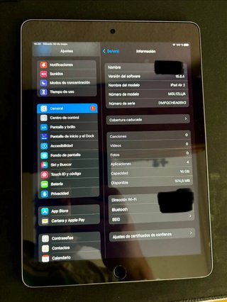 iPad Air 2 16GB Wi-Fi Plata