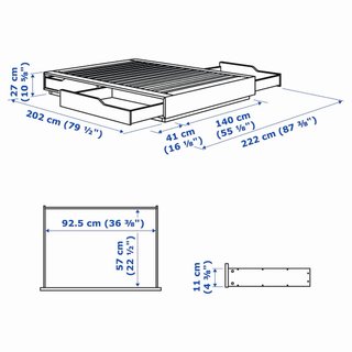 Cama Ikea Mandal 150-160cm con luz led atenuable