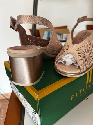 Sandalias Pitillos Talla 39 Doradas/Plateadas