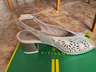 Sandalias Pitillos Talla 39 Doradas/Plateadas