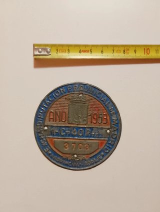 Chapa Tasa Provincial Rodaje 1953