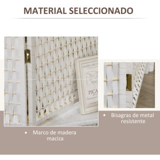 Biombo Separador Plegable con 2 Estantes
