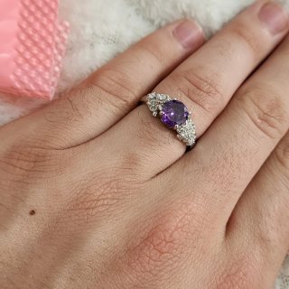 Anillo Plata 925 Circonita Morada