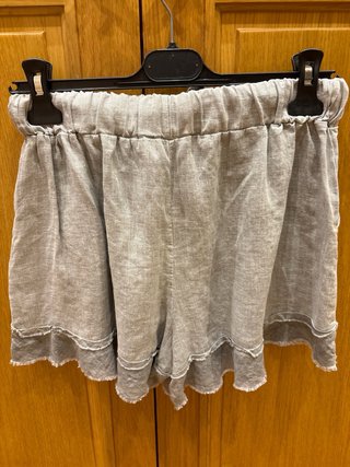 Bermudas grises de lino