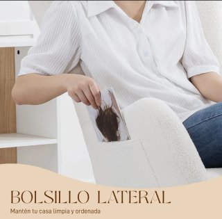 Dondola in Velluto Teddy di HOMCOM con Schienale Imbottito, Cuscino e Base in Legno di Gomma, Carico Massimo 120 kg, Crema 83b-231v00cw