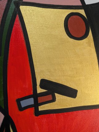 Cuadro abstracto moderno grande colorido arte