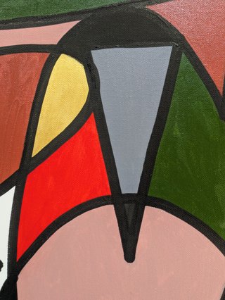 Cuadro abstracto moderno grande colorido arte