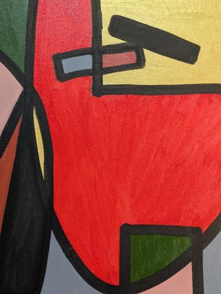 Cuadro abstracto moderno grande colorido arte