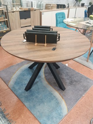 Mesa redonda comedor madera y metal Chollo!