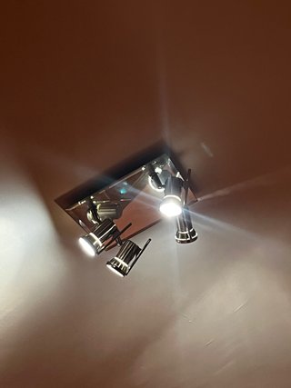 Dos Apliques de techo metálicos plateados