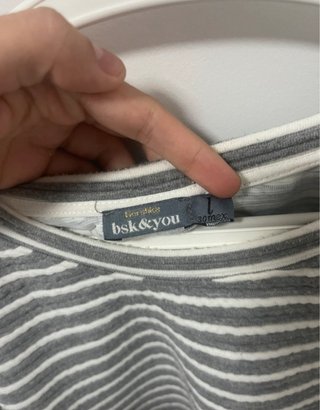 Jersey rayas gris y blanco Bershka