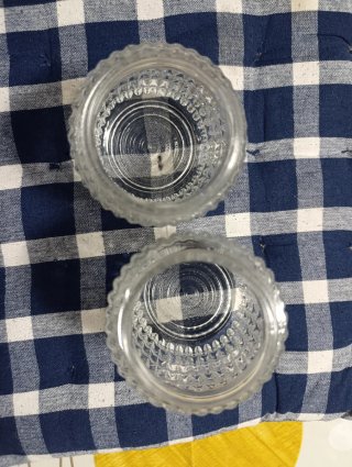 2 ricambi per lampada in vetro trasparente