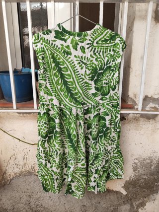 Vestido Sfera Estampado Verde Talla S