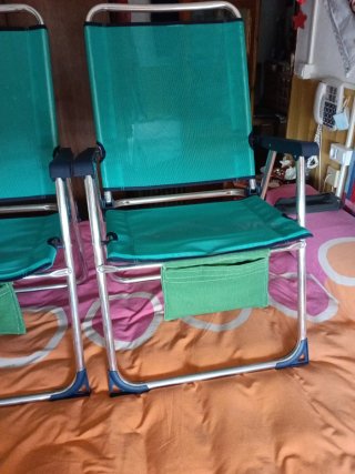 2 Sillas de Playa Plegables Verdes