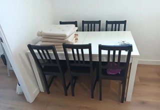 Mesa de comedor extensible blanca