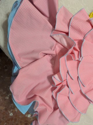 Traje de flamenca para niña rosa